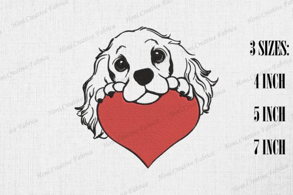 Cute Cocker Spaniel Peeking from Heart Review
