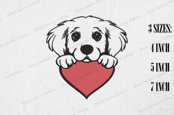 Review: Cute Golden Retriever Peeking from Heart Design