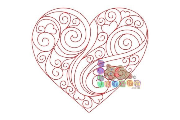 Reviewing Redwork Heart in 3 Sizes for Valentine’s Day